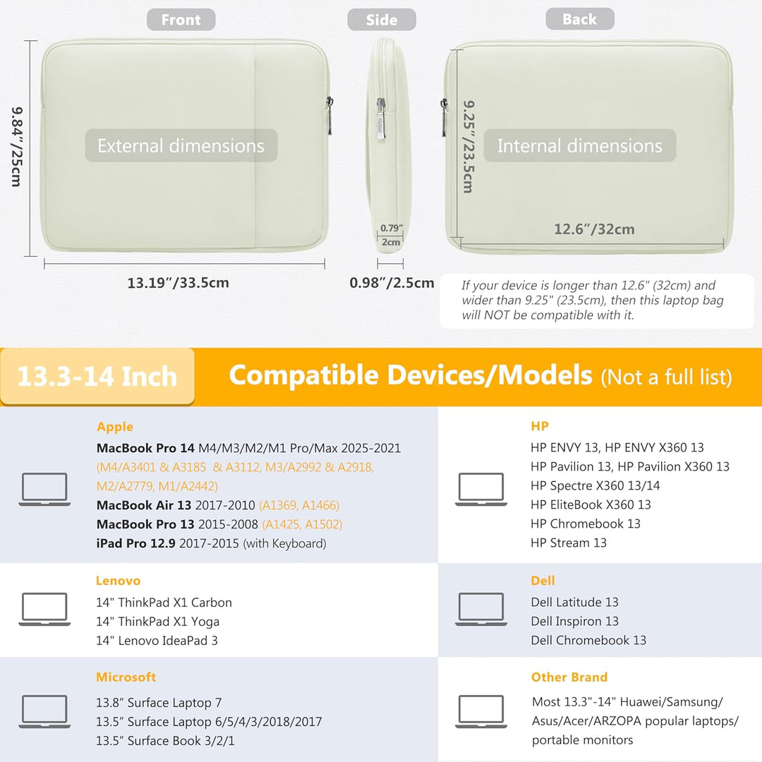 HYZUO 13,3-14 Zoll Laptop Tasche Set für MacBook Pro 14 M3/M2/M1 Pro/Max 2024-2021, MacBook Air/Pro