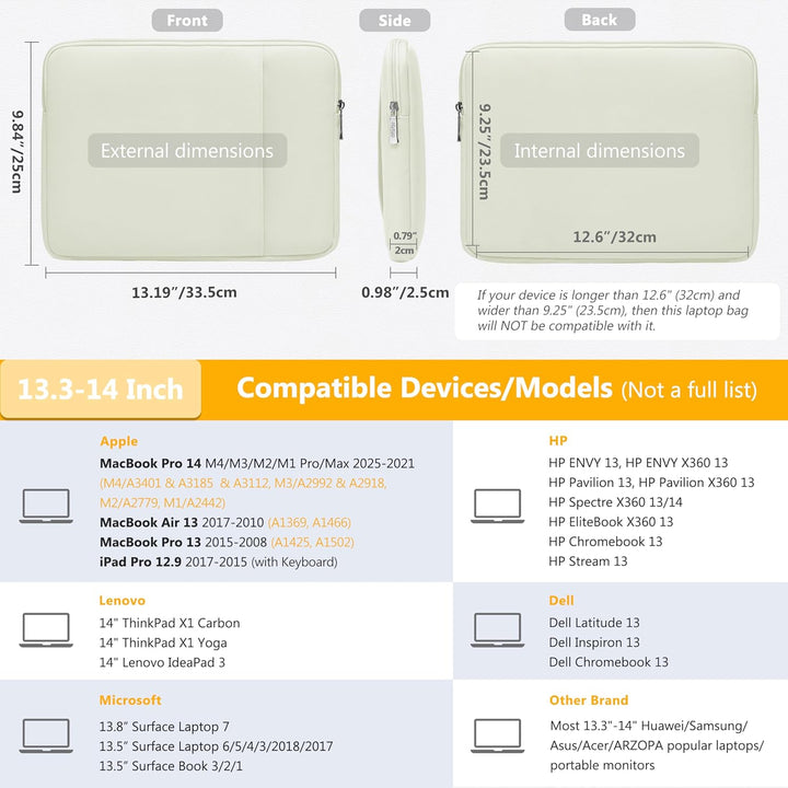 HYZUO 13,3-14 Zoll Laptop Tasche Set für MacBook Pro 14 M3/M2/M1 Pro/Max 2024-2021, MacBook Air/Pro