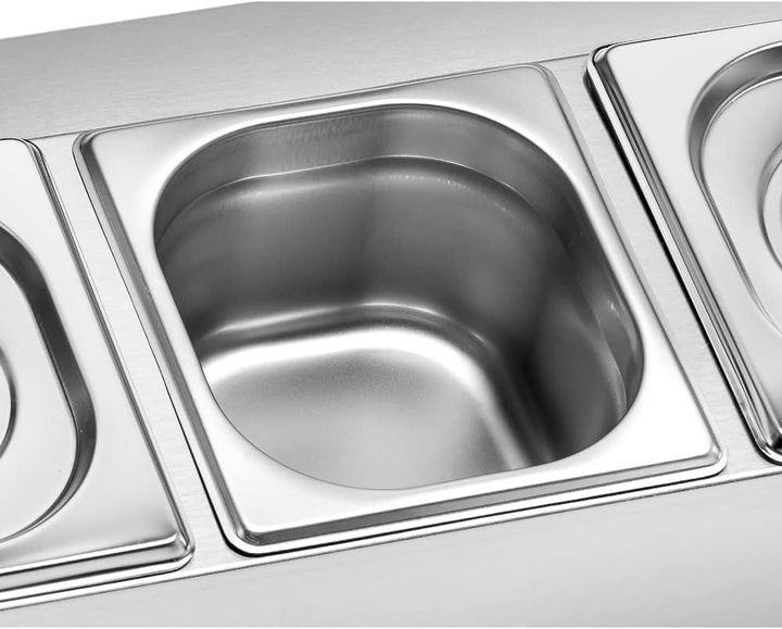 Edelstahl Zutatenbehälter | 3x GN 1/6 | Beilagenbehälter | Zutatenbehälter | Beilagenbehälter | für