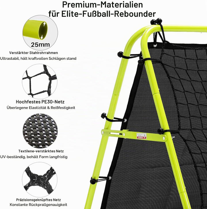 Doppelseitige Rebounder Net Fussball Training Ausrüstung, 100/120/180cm, Fussball Tor Kickback Ziel