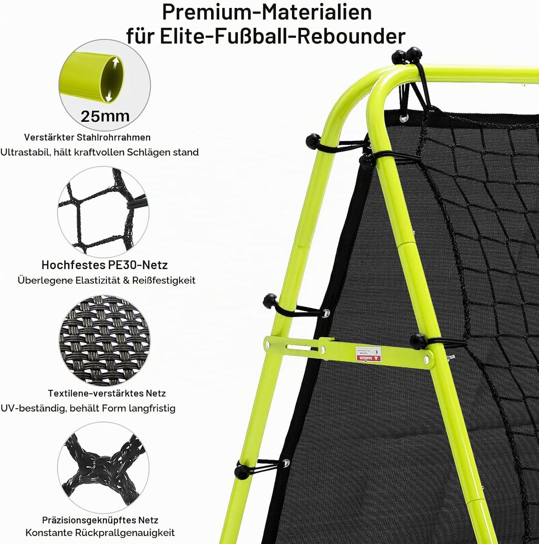 Doppelseitige Rebounder Net Fussball Training Ausrüstung, 100/120/180cm, Fussball Tor Kickback Ziel