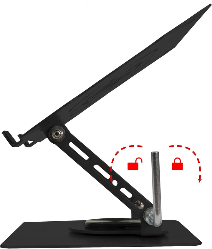 ENHANCE R1 Drehbarer Laptopständer mit 3 Kabelhaltern - Verstellbarer Metallständer mit Kühldesign,