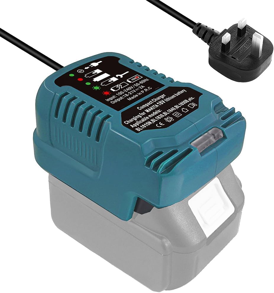 Namvo Mini-Lithium-Akku-Ladegerät für Makita 18-V-Akku, kompatibel mit BL1850B, BL1860, BL1830, BL18