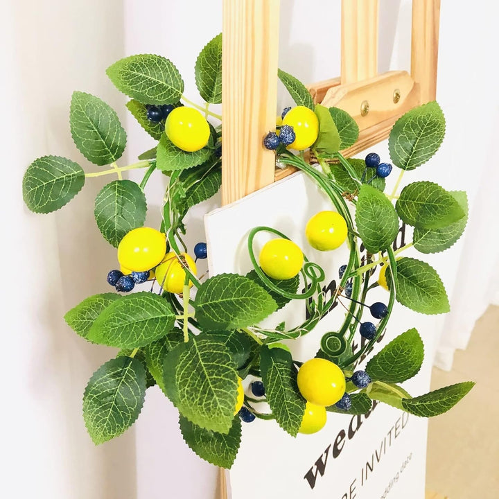 2er-Pack Künstliche Zitronen Blaubeer Girlande,Zitronenranke Hängende Blumen Pflanzen Künstliche Frü