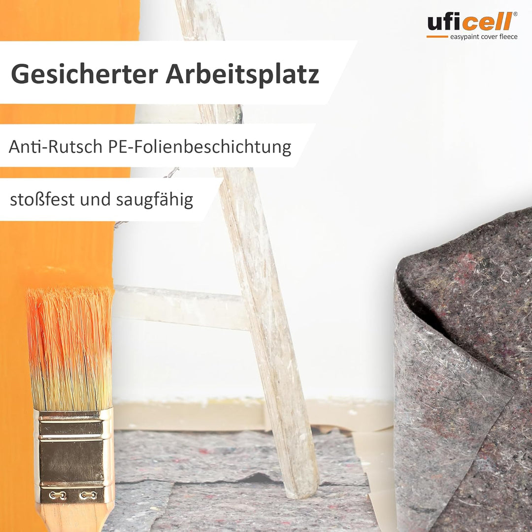 easypaint® PREMIUM Malervlies [25 m²] - Schutzvlies mit PE Anti Rutsch Beschichtung - Gewicht: 180 g