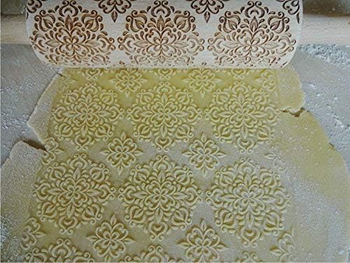 KALEIDOSKOP Nudelholz. Geprägte Nudelholz mit Muster für hausgemachtes Gebäck und Keramik. Teigrolle