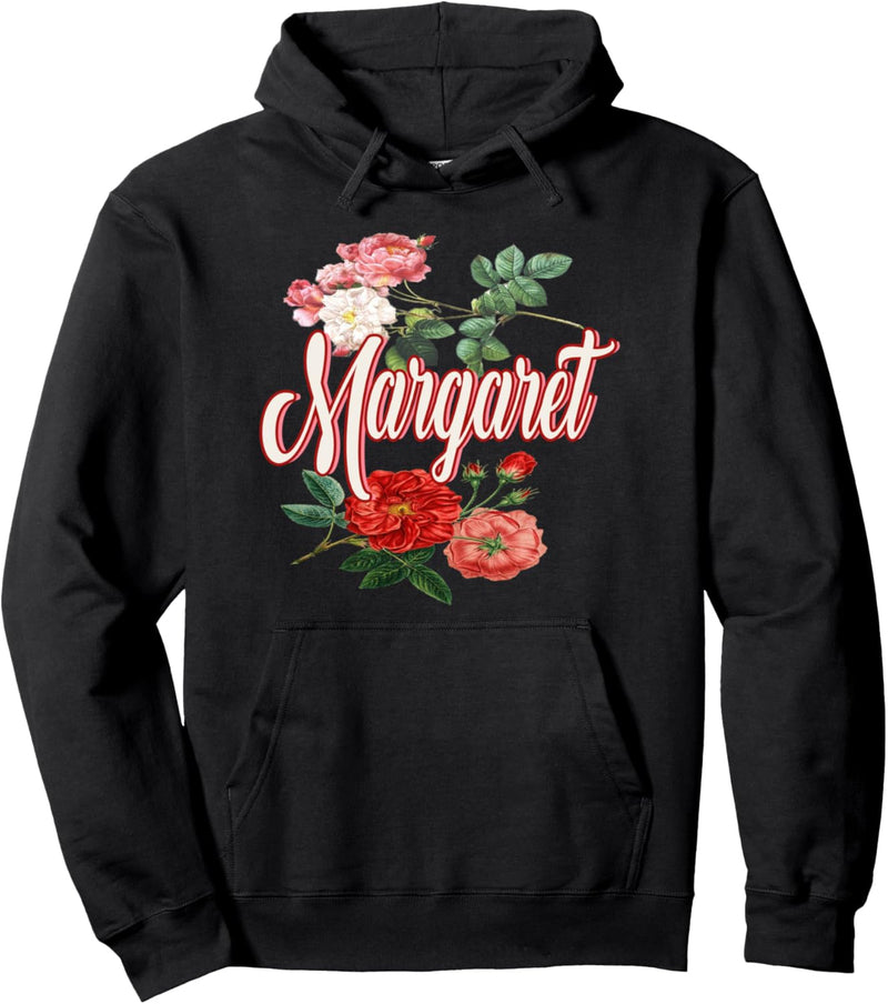 Margaret Name With Flowers Pullover Hoodie