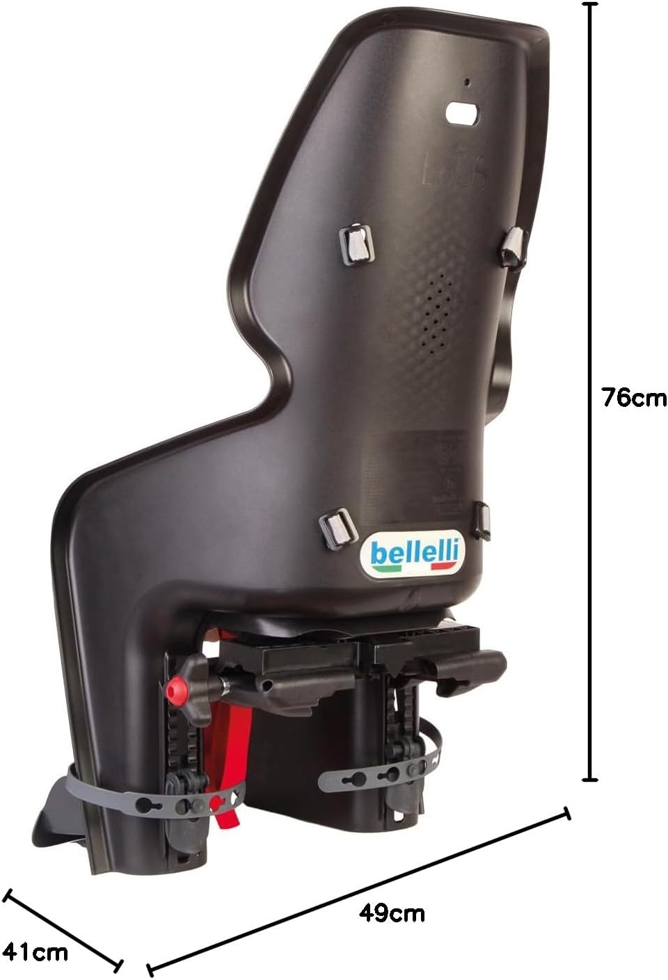 b bellelli Lotus - Fahrradrücksitz für Kinder bis 22 kg, von 3 bis 8 Jahren - Fixierung am Gepäckträ