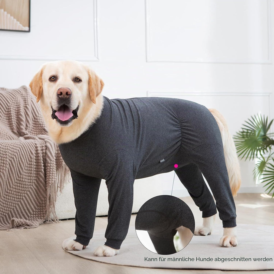 Yeapeeto Einteiler für Hunde, zur Erholung, für grosse und mittelgrosse Hunde, Schlafanzug, Ganzkörp