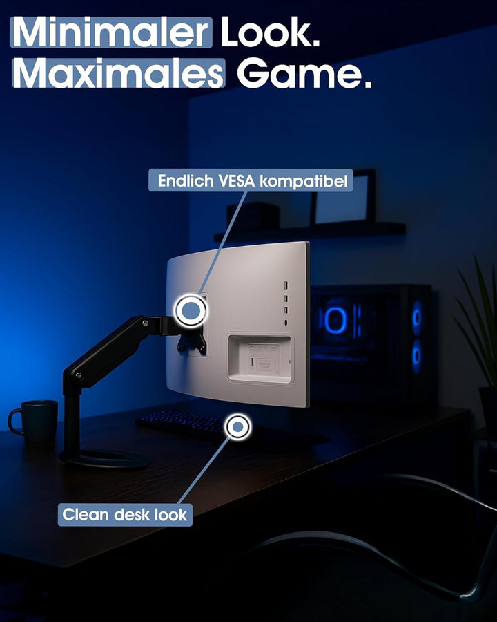 3IDEE VESA Adapter für Samsung Curved QLED Monitor CJ79, CF79 (C34J791, LC34J791, C34F791 und mehr)