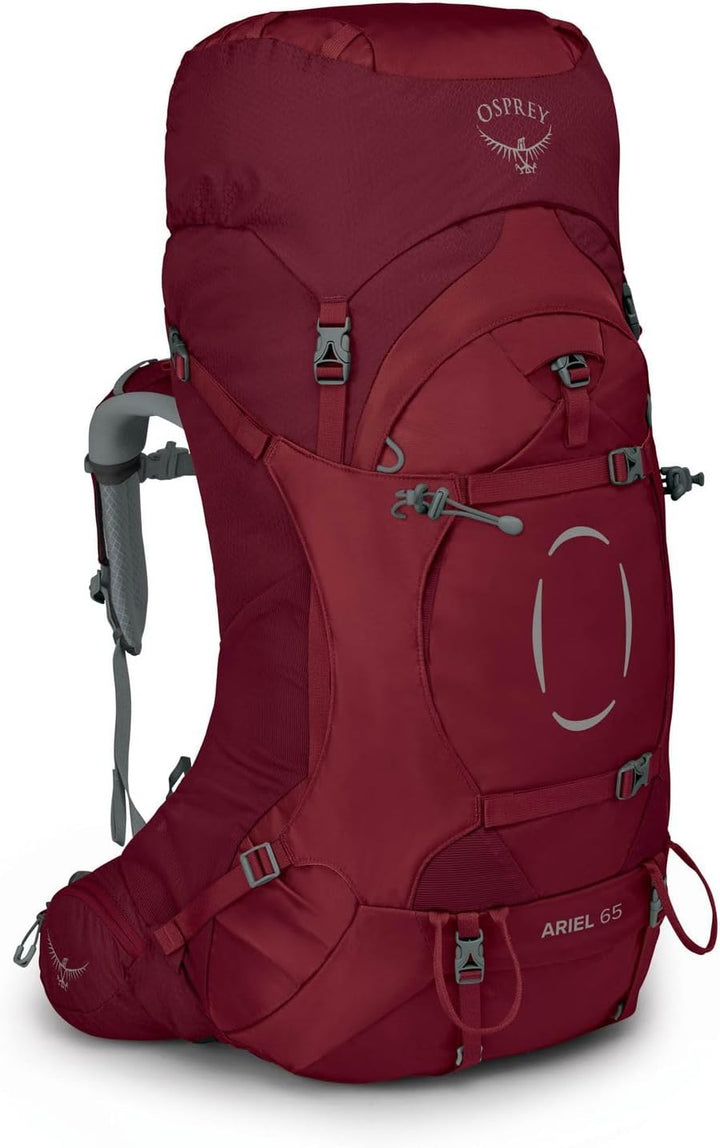 Osprey Ariel 65 Trekkingrucksack für Frauen Claret Red XS-S, Claret Red XS-S
