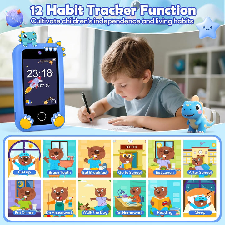 Kindertelefon für Jungen, Dinosaurier-Handy-Spielzeug für 3-8 Jahre alte Jungen, Kinder-Handy-Spielz