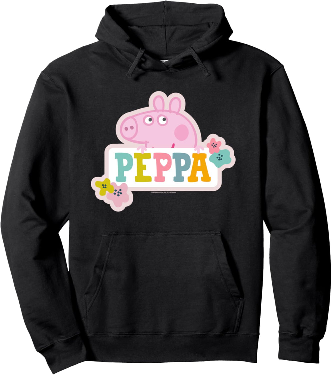 Peppa Wutz Floral Nametag Pullover Hoodie