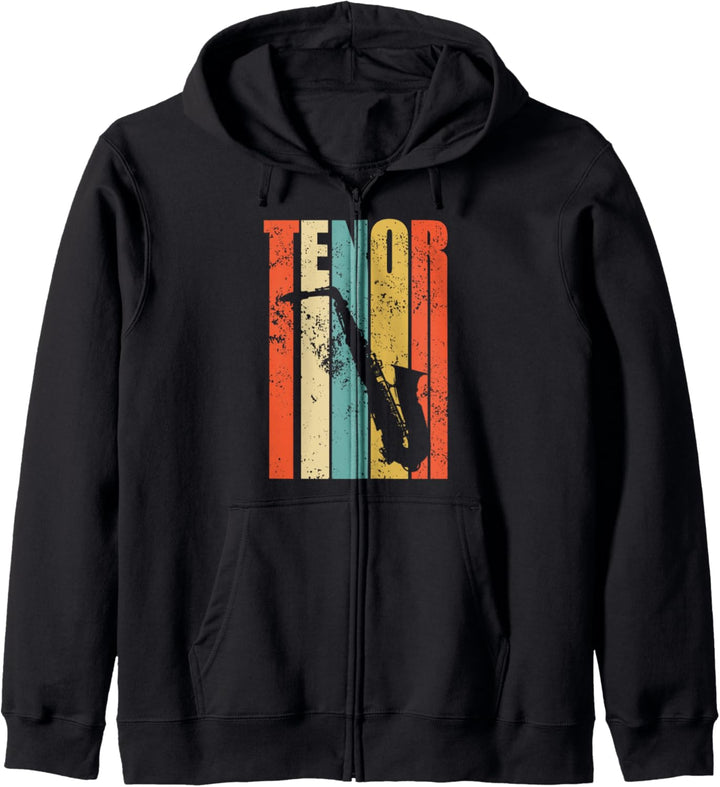 Distressed Vintage Tenorsaxophon T-Shirt Kapuzenjacke