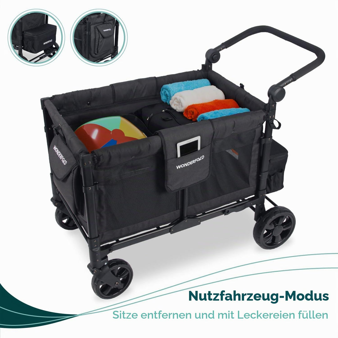 WonderFold W4 Elite Kinderwagen Wagon Volcanic Black