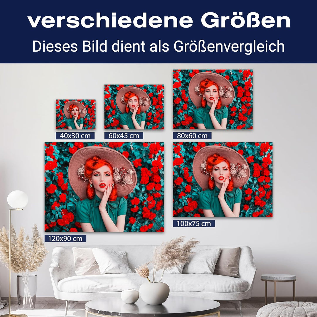wandmotiv24 Leinwandbild Models, 120x90cm, Querformat, Vintage, Frau, Deko, Bilder auf Leinwand, Wan