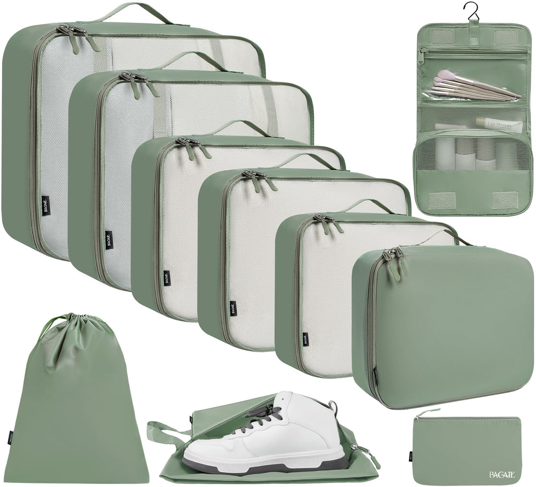 BAGAIL 10er-Set Packwürfel in verschiedenen Grössen Packorganizer für Reisezubehör Handgepäckkoffer