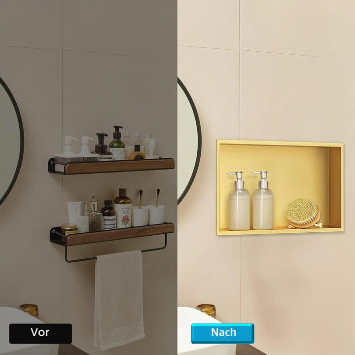 Wandnische Dusche,Wandnische Dusche Edelstahl,Wandnische Einzelregal Lagerung,Duschnische 30 * 45 *