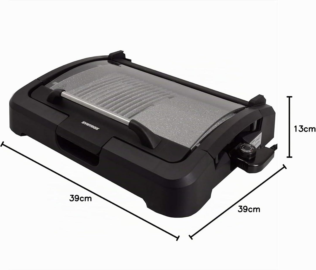 Syntrox Germany TG-2200W elektrischer Tischgrill mit Keramik Grillplatte Elektrogrill BBQ Grill Barb