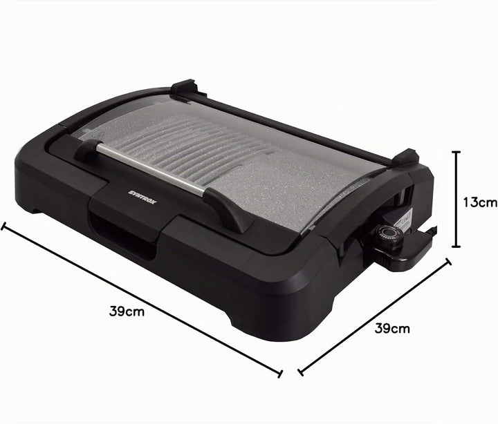Syntrox Germany TG-2200W elektrischer Tischgrill mit Keramik Grillplatte Elektrogrill BBQ Grill Barb