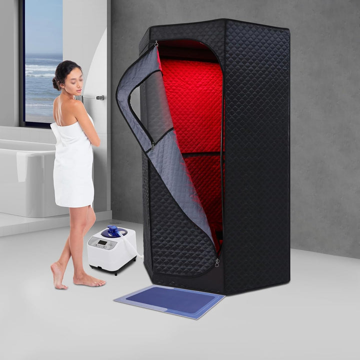 Tragbare Dampfsauna-Box mit Stuhl für Zuhause Digital 1350W