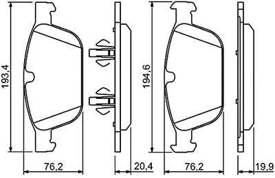 Bosch BP1241 Bremsbeläge - Vorderachse - ECE-R90 Zertifizierung - vier Bremsbeläge pro Set