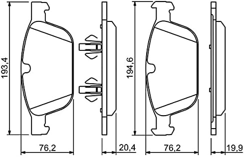 Bosch BP1241 Bremsbeläge - Vorderachse - ECE-R90 Zertifizierung - vier Bremsbeläge pro Set