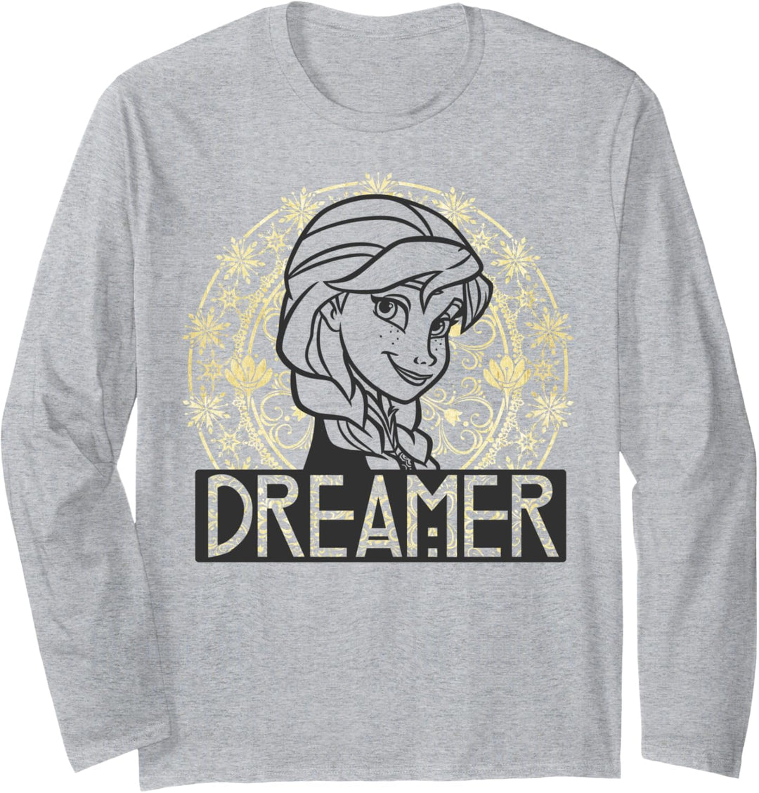 Disney Frozen Anna Dreamer Circle Snowflakes Portrait Langarmshirt