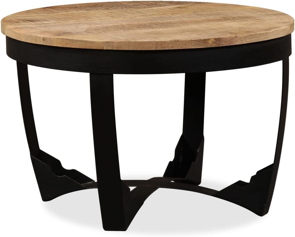 vidaXL Couchtisch Massivholz Kaffeetisch Wohnzimmertisch Beistelltisch Sofatisch Rund Tisch Wohnzimm