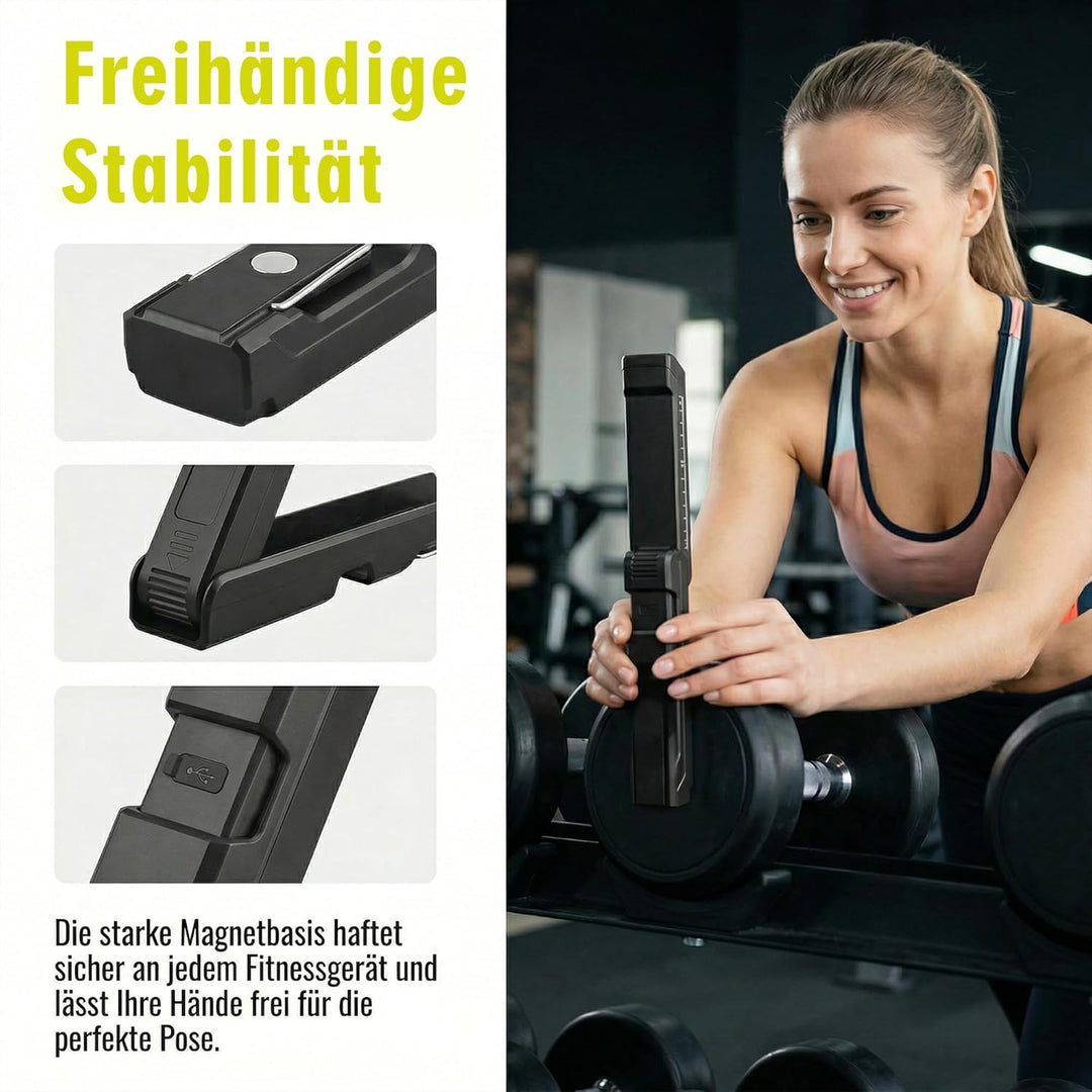 LED Magnet Posing Lampe Gym, USB Aufladbar Campinglampe, Batterie Hell Werkstattlampe, Akku Handheld