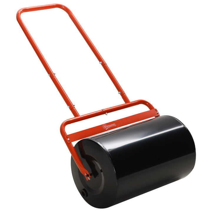 Outsunny Rasenwalze Gartenwalze befüllbar mit Wasser oder Sand, 50cm Breite Handwalze mit U-Griff, 3