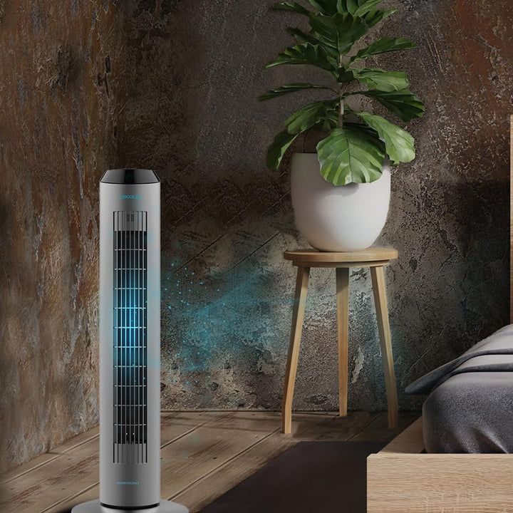 Cecotec Digitale Turmventilator mit Fernbedienung und Timer EnergySilence 8190 Skyline Ionic, 60 W,