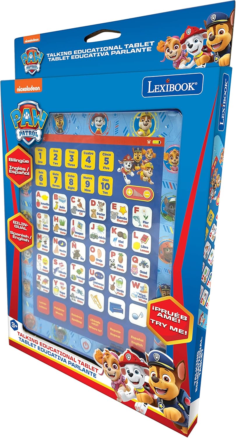 Lexibook, Paw Patrol Lerntablett für Lernen, zweisprachig, interaktives Lerntablett, Spielzeug zum L