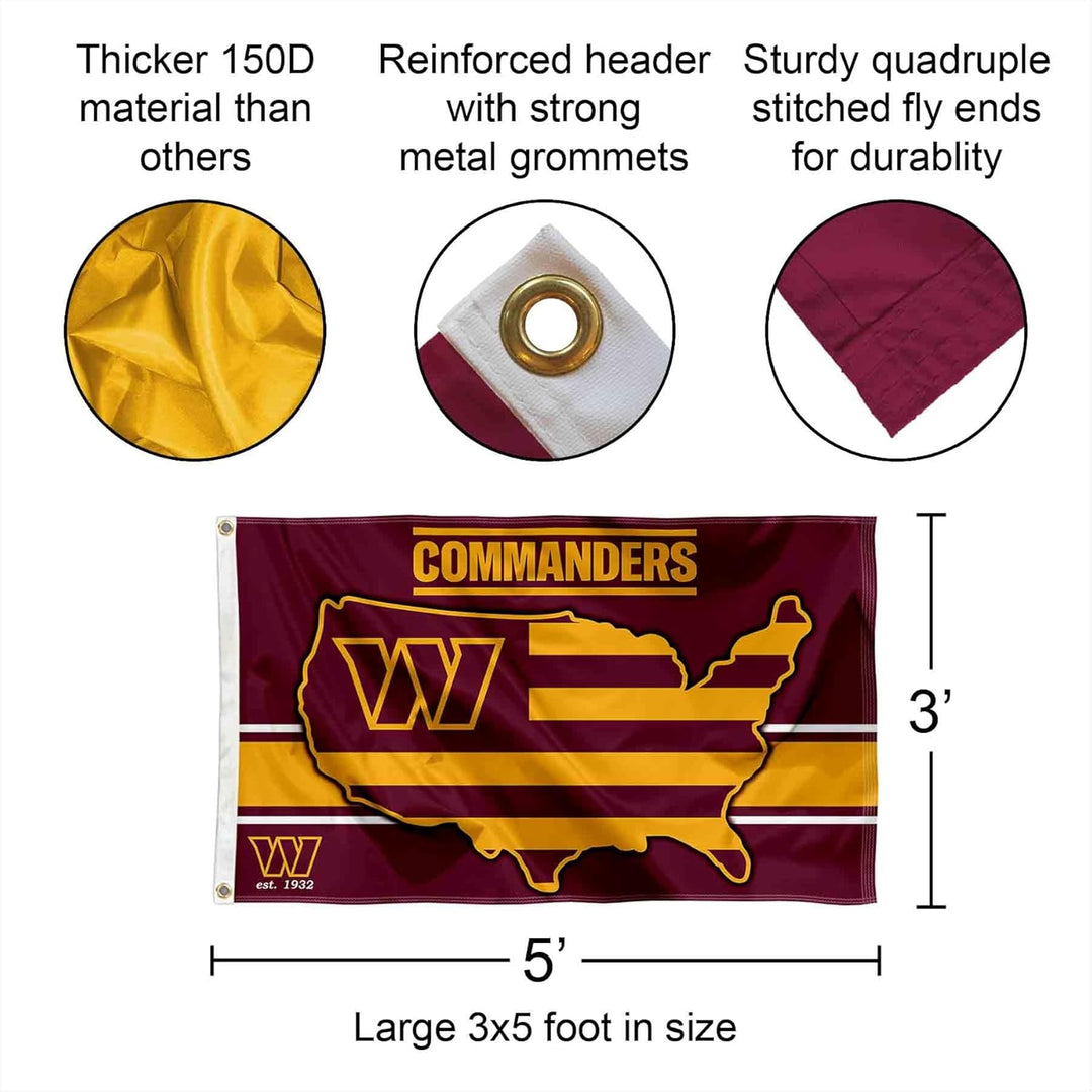 Washington Commanders Nation USA American Country Grosse Pole Flagge