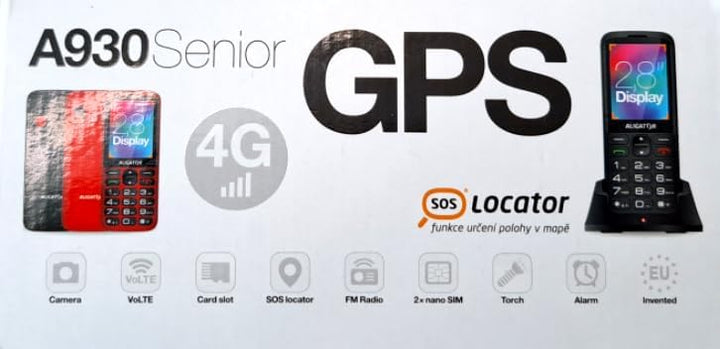 ALIGATOR AZA930R Senioren-Grosstasten 4G/LTE Handy mit SOS-Knopf und SOS Locator. Anwendung „Rettung