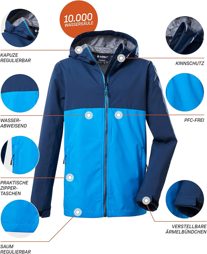 Killtec Jungen Kos 219 Bys Sftshll Jckt Softshelljacke/Outdoorjacke mit Kapuze 128 dunkel ozean, 128