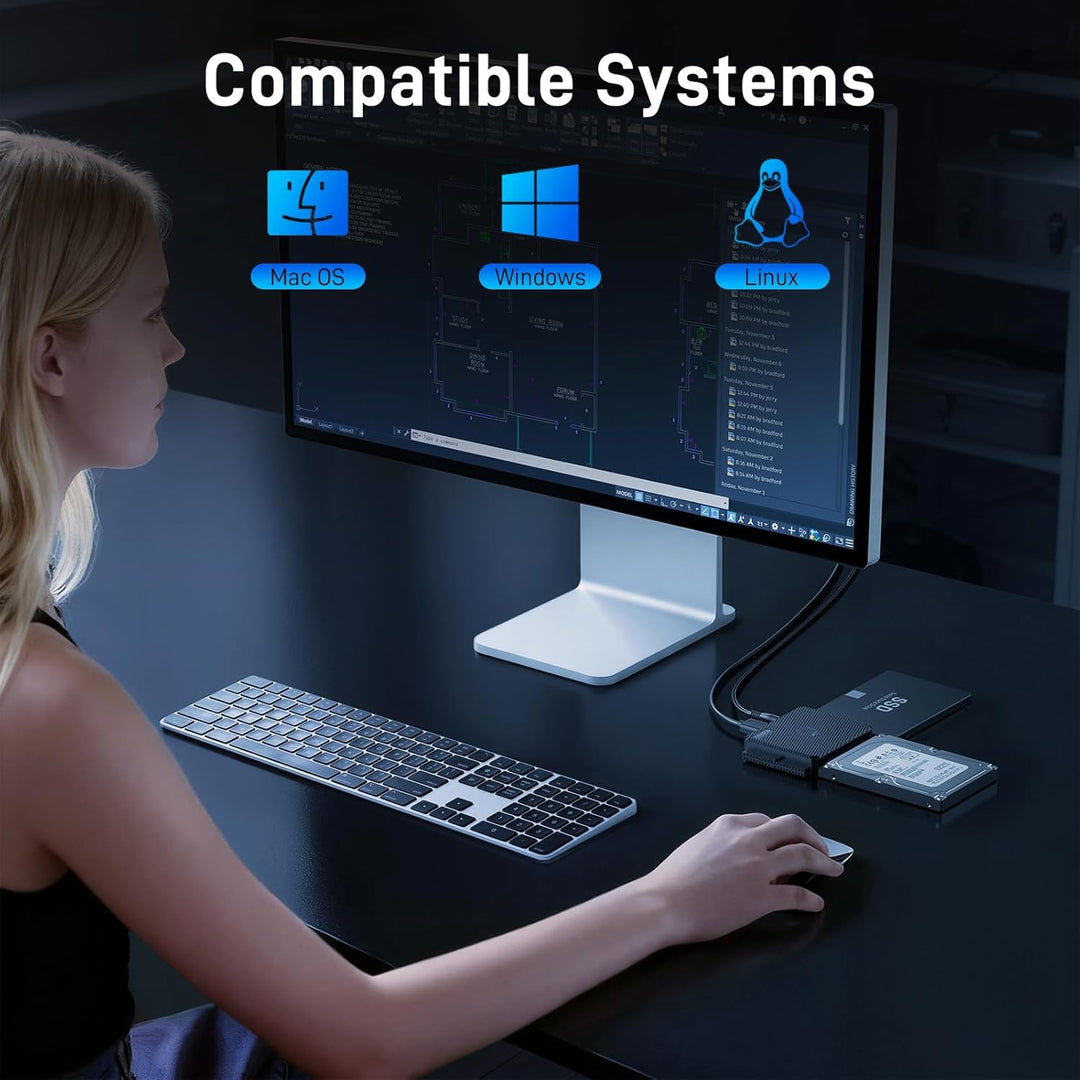 FIDECO USB 3.0 zu SATA und IDE Adapter, IDE und SATA Adapter, Festplatten Konverter für 2,5 und 3,5