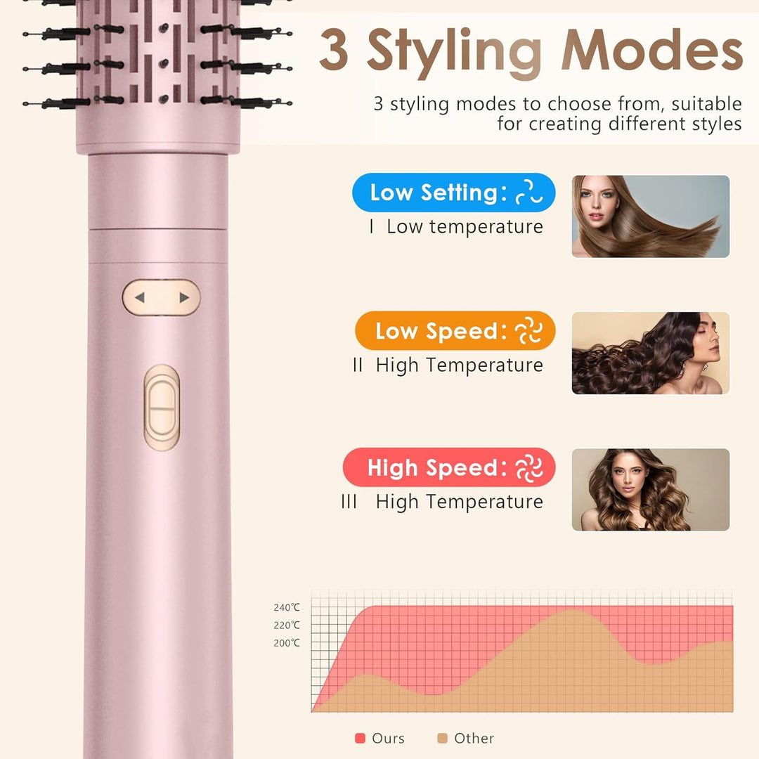 Rotierende Haarbürste, Air Styler 800 W, Ionen-Haartrockner, Heizbürste, 3-in-1, Lockenstab 38/50 mm