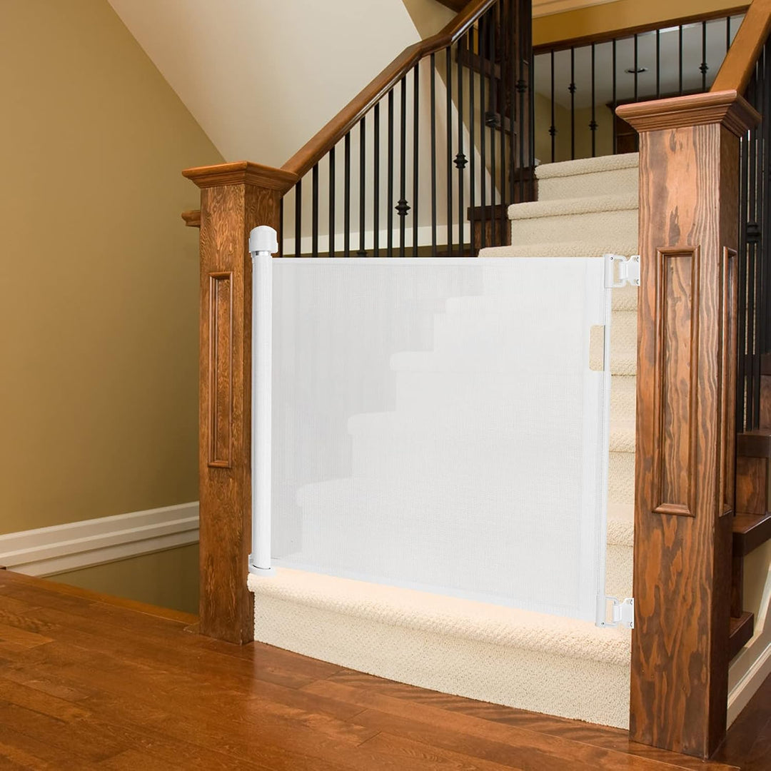VA-Cerulean Treppenschutzgitter Türschutzgitter Ausziehbar für Kinder und Baby, 150 cm Abschliessbar