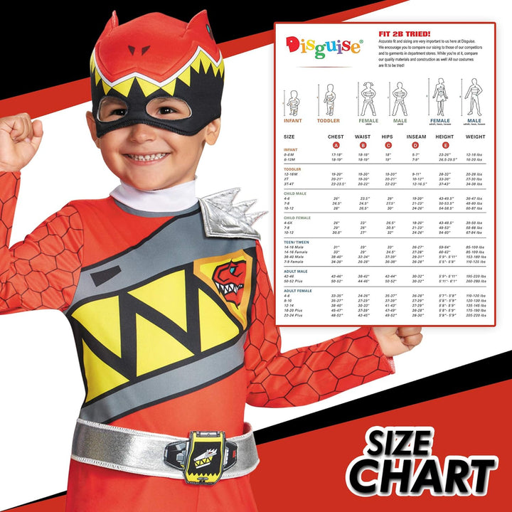 Disguise Red Ranger Dino Charge Toddler Classic Costume, Large (4-6) by Disguise
