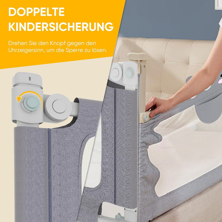Eldzenith Rausfallschutz Bett, Schlafen Sie beruhigt & Sorgt für einen sicheren Schlaf Ihres Kindes,
