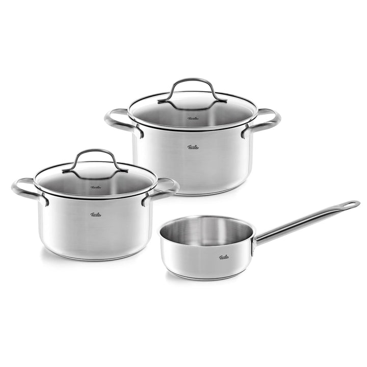 Fissler San Francisco/Edelstahl-Topfset, 3-teilig, Kochtopf-Set, Töpfe mit Glas-Deckel, Induktion (2