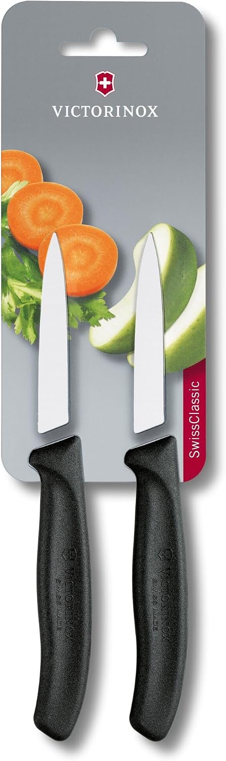 Victorinox Swiss Classic, Schäl- und Gemüsemesser Set, 2teilig, Extra Scharfe Klinge, Gerader Schlif