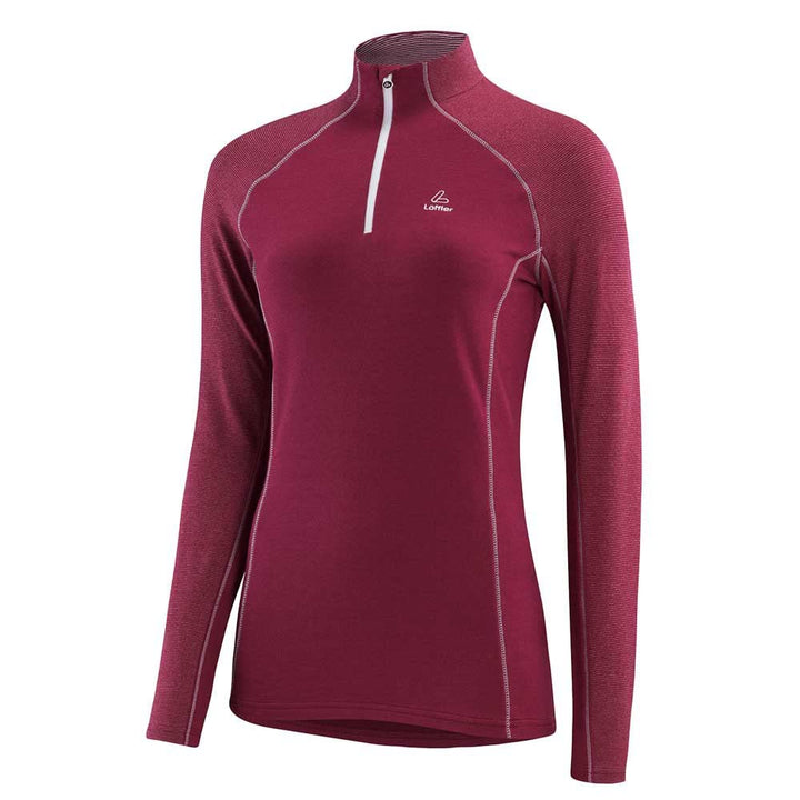 Löffler Damen Fine Stripe Transtex Longsleeve Burgundy 44, Burgundy 44
