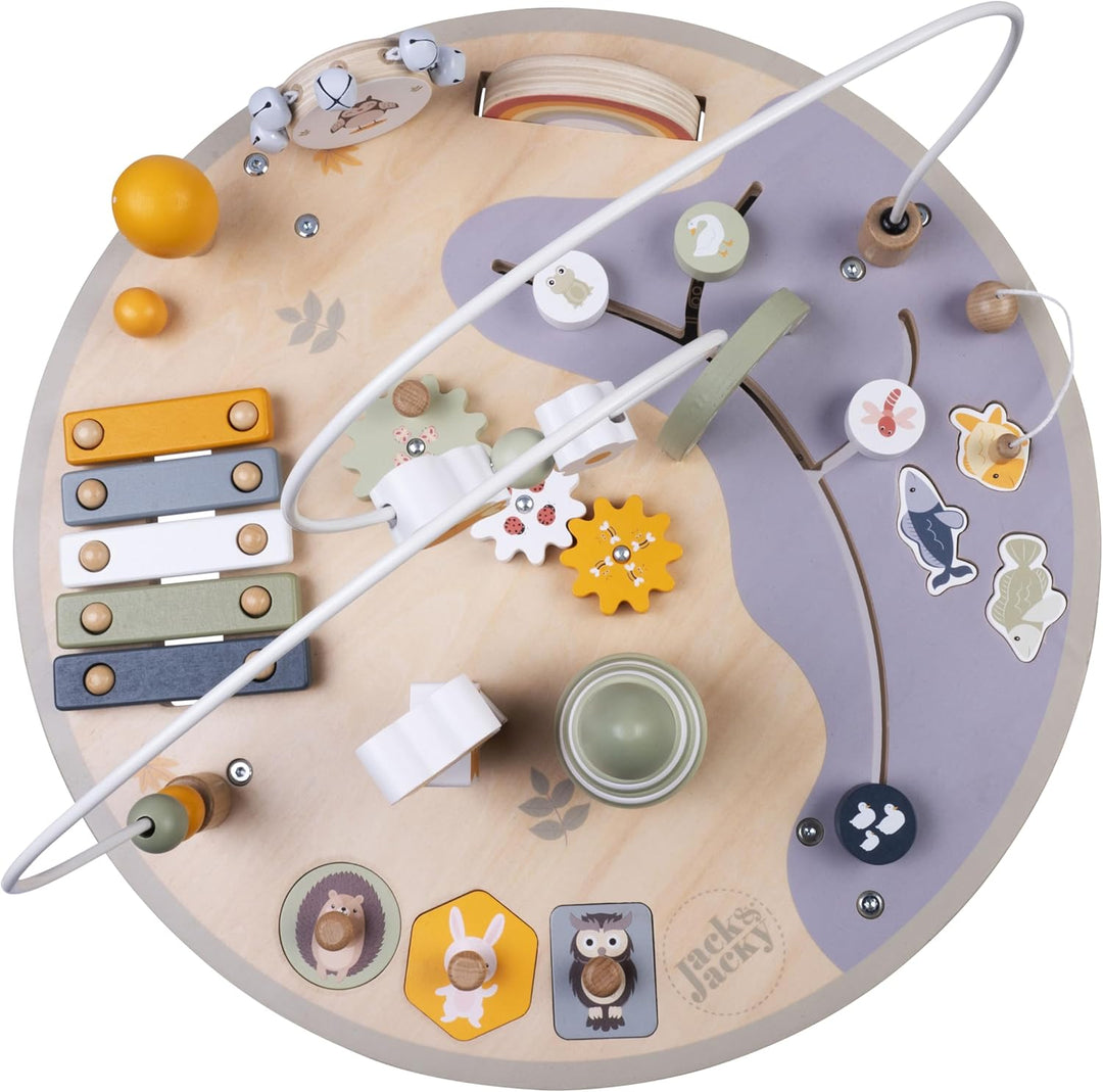 Engelhart - 640030 - Spieltisch aus Holz mit vielen Aktivitäten - Fördert die Feinmotorik - Ab 12 Mo