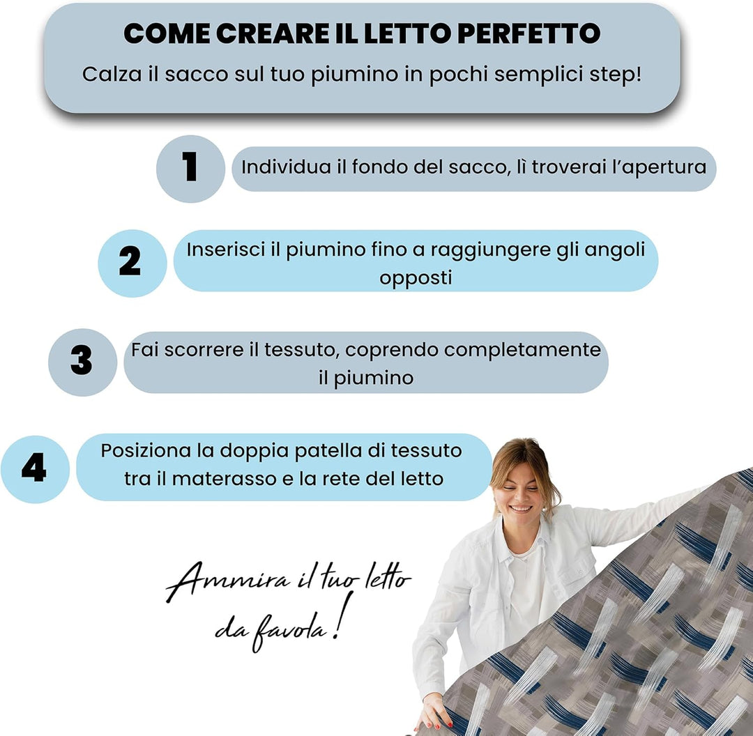 Fantasy Italian Bed Linen Bettbezug, Kleine doppelte, Mikrofaser, Pinselstrichen Pennellate Kleine D