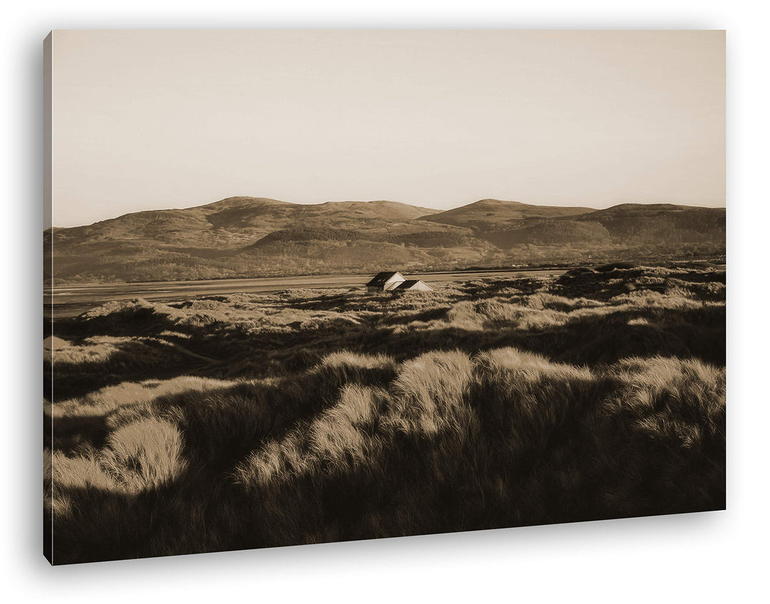 deyoli Landschaft in Wales, England Format: 80x60 Effekt: Sepia als Leinwandbild, Motiv fertig gerah