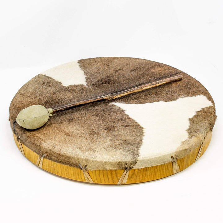 Shamandrum Ø 45 cm Rahmentrommel Rund Ziegenhaut Behaart im mysevendo Set Shaman Drum Goat Skin inkl