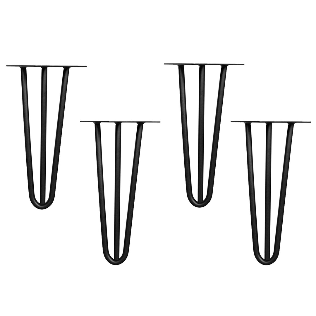 Melko 4 Stück Hairpin Legs Haarnadel Tischbeine aus 12mm Stahl Tischfuss inkl. Bodenschoner | Höhe 3