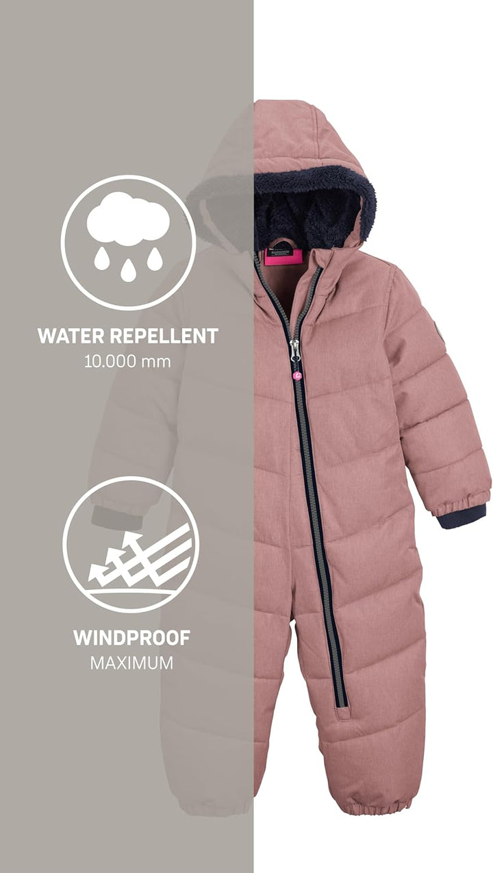 Killtec Unisex Kinder Karter Mini Overall In Daunenoptik Mit Kapuze 98-104 rose, 98-104 rose